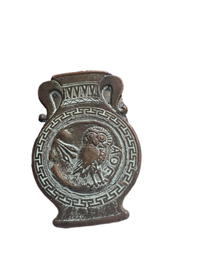 Vintage Heavy Greek Brass AOE Owl /Napoleon Paperclip